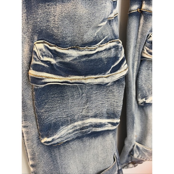 Daisy Y2K Cargo Industrial Grunge Edgy Women's Distressed Wide Leg Utility M - Picture 7 of 16